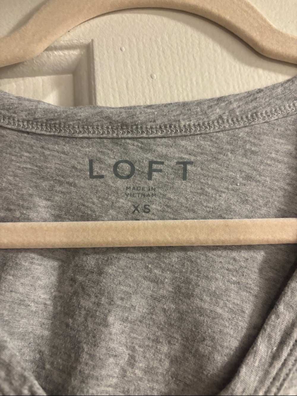 LOFT Light Gray V-Neck Cap Sleeve Tank Top - Picture 2 of 4
